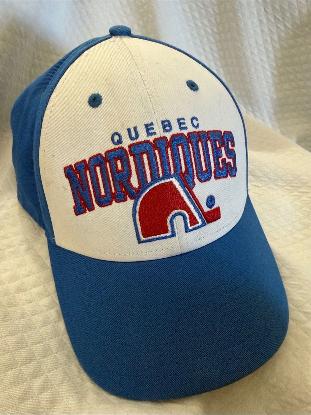 '47 Quebec Nordiques Snapback Cap in Blue, White & Gray
